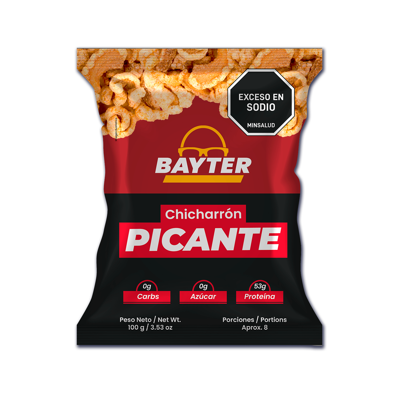 Chicharrón Carnudo de Corteza de Cerdo Picante x 15 Unidades