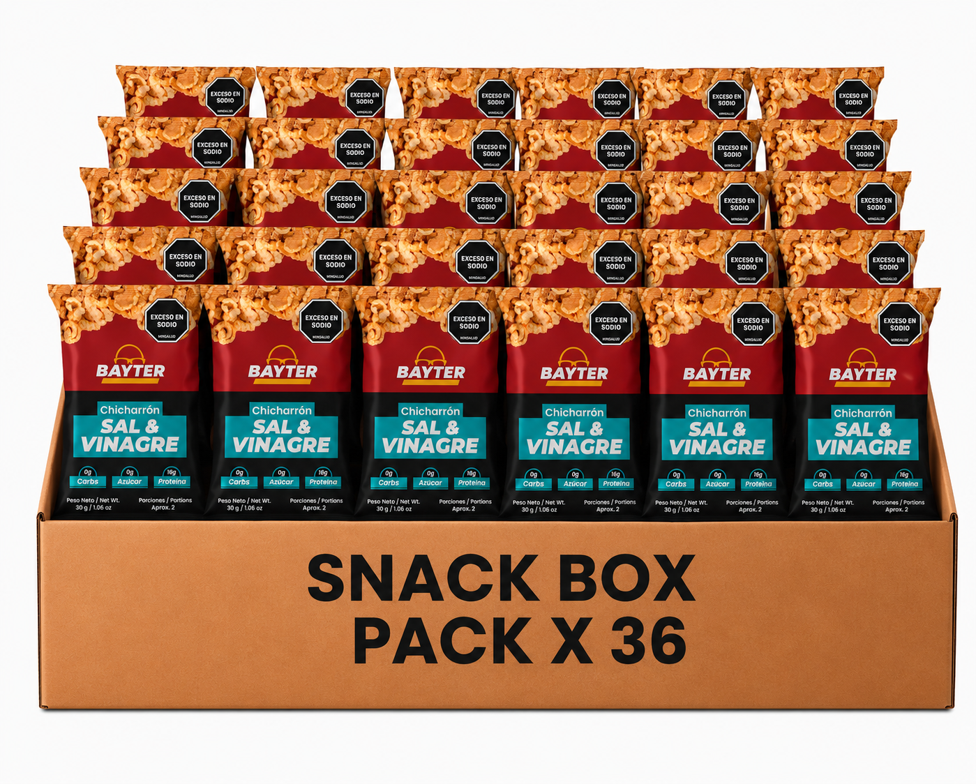 Pack Chicharrón 30 g – Sabor Sal y Vinagre x 36 Unidades